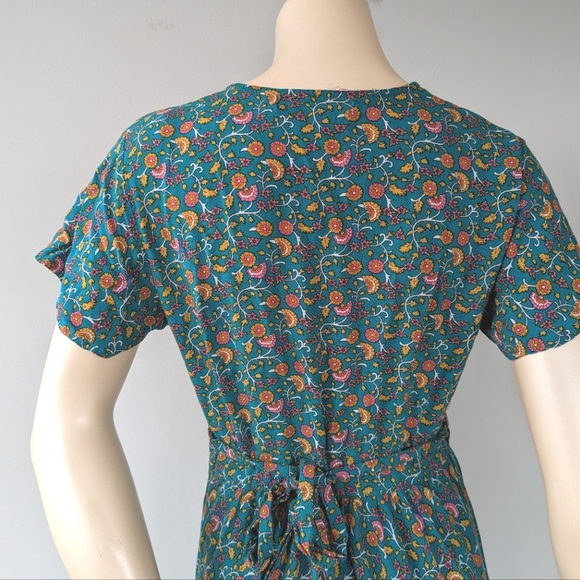 Zesica Blue Teal Boho Floral Wrap Maxi Dress - Picture 10 of 12